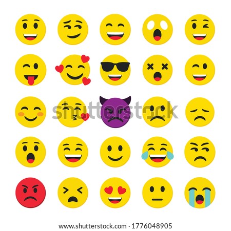 High quality emoticons isolated on a white background.Emoticons set.Emoji collection vector illustration.Yellow smiley.Emoji.Emoticons.