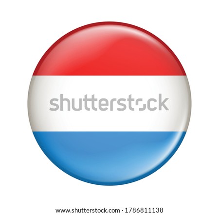 Luxembourg flag icon isolated on white background. Luxembourg flag. Flag icon glossy.