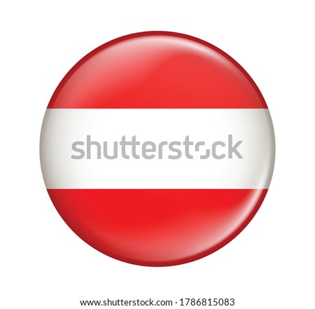 Austria flag icon isolated on white background. Austria flag. Flag icon glossy.