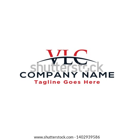 Initial letter VLC, overlapping movement swoosh horizon logo company design inspiration in red and dark blue color vector