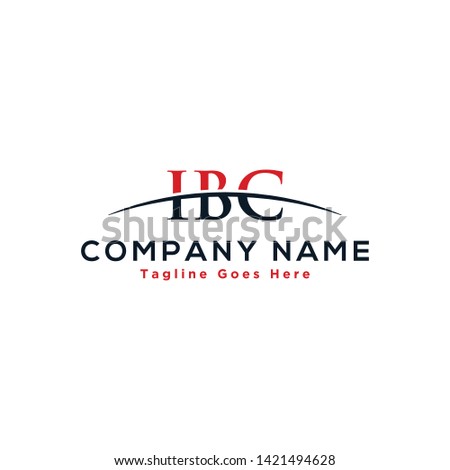 Initial letter IBC, overlapping movement swoosh horizon logo company design inspiration in red and dark blue color vector