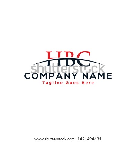 Initial letter HBC, overlapping movement swoosh horizon logo company design inspiration in red and dark blue color vector