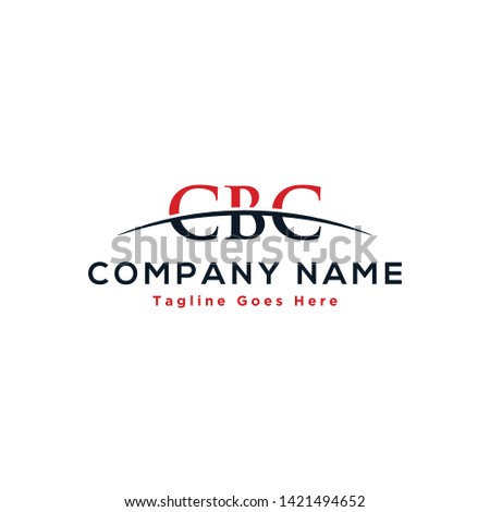 Initial letter CBC, overlapping movement swoosh horizon logo company design inspiration in red and dark blue color vector