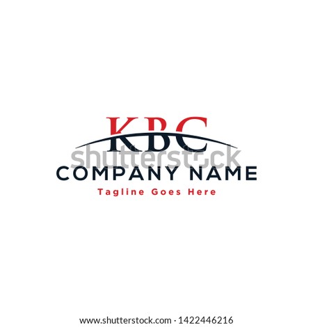 Initial letter KBC, overlapping movement swoosh horizon logo company design inspiration in red and dark blue color vector