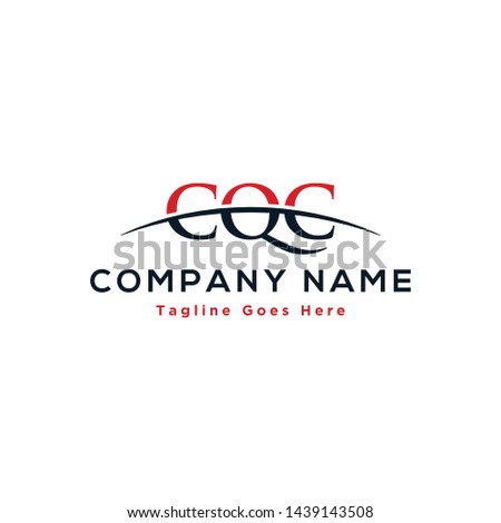 Initial letter CQC, overlapping movement swoosh horizon logo company design inspiration in red and dark blue color vector