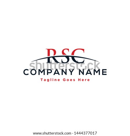 Initial letter RSC, overlapping movement swoosh horizon logo company design inspiration in red and dark blue color vector Foto stock © 