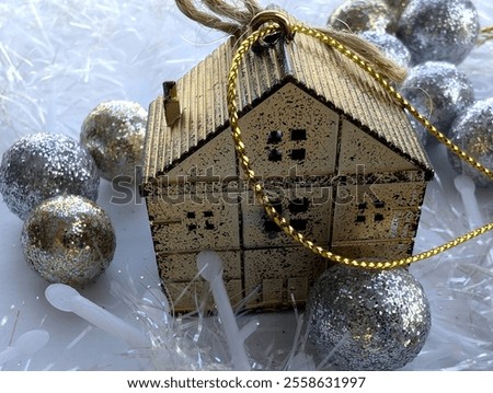 Similar – Image, Stock Photo Small golden fir tree stands on an open book. Christmas.