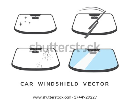 Car Windshield Vector Set Illustration