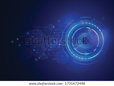 Digital Eye Vectors and Blue Future Background