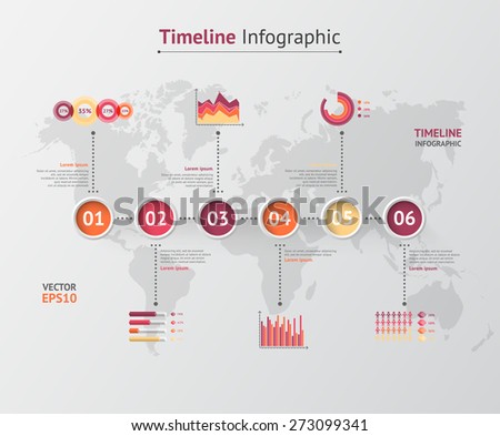 Timeline Vector Infographic. World Map - 273099341 : Shutterstock