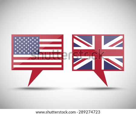 American British conversation speech bubbles