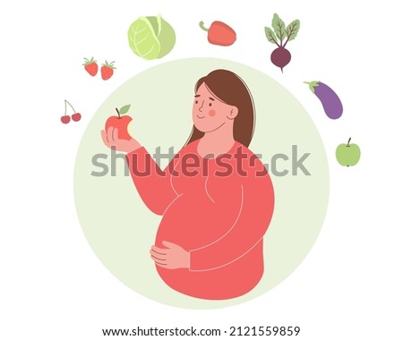 Similar – Image, Stock Photo Nutrition during pregnancy