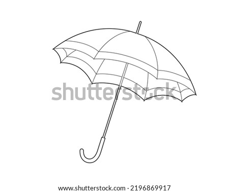 Open umbrella.  Design element. Vector contour illustration