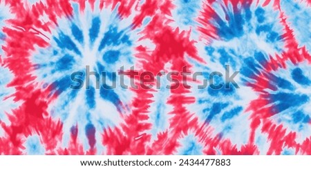 Blue and red tie dye pattern seamless  on white background. Colorful tie dye pattern abstract background. Abstract batik brush seamless and repeat pattern design.