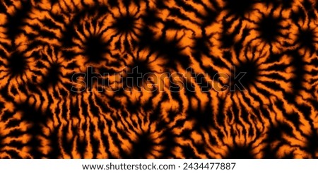 Orange and black Tie Dye Pattern Ink , colorful tie dye pattern abstract background. Tie Dye two Tone Clouds . Abstract batik brush seamless and repeat pattern design