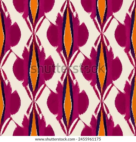 Ikat ethnic tribal, handmade seamless wallpaper. Ethnic Ikat abstract background art. llustration for greeting cards, printing and other design project.