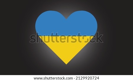 The symbol of the Ukrainian national flag is in the shape of a heart or love. ukraine flag isolated on black background