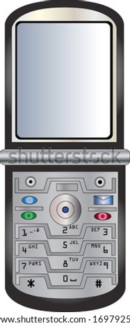 Cell Phone Vector Illustration, with blank screen for own message