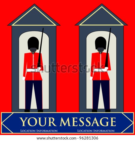 Guardsmen Vector Background, two guards in their sentry boxes