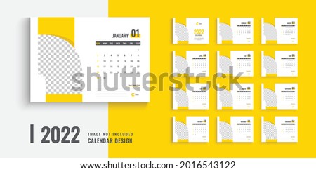 2022 calendar design, desk calendar design for 2022, corporate minimal calendar template