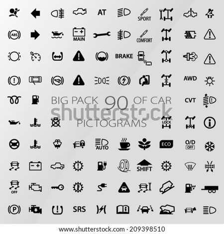 Icon Pack Car Information Pictograms Stock Vector Illustration ...