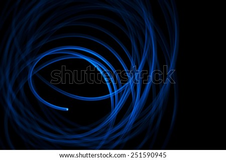 Abstraction in a light blue lines on a dark background.LED Lights