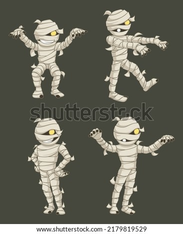 Mummy illustration vector set Halloween Celebration Imagine de stoc © 