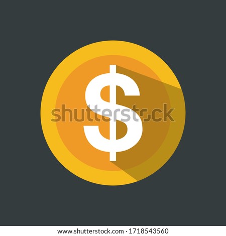 Dollar symbol in circle . Vector illustration