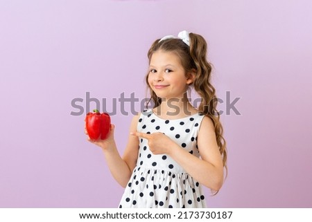 Similar – Image, Stock Photo Cute little girl holding hands eco bamboo toothbrush on beige background. Sustainable living concept. Save the Planet for our children