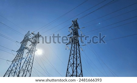 Similar – Image, Stock Photo Electricity wires view against the sky