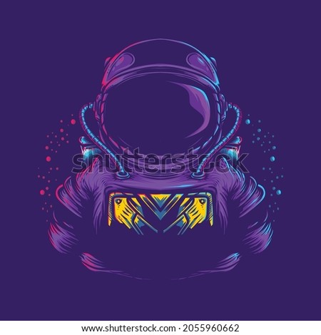 astronaut artwork illustration in dark background 