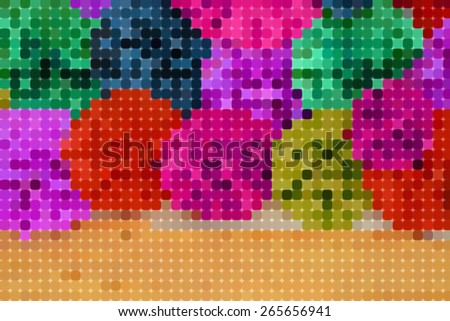 Abstract pixel colorful background ,created technique from color paper