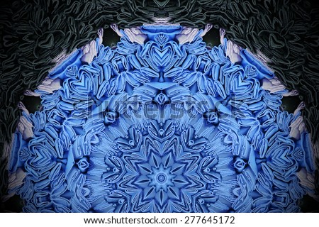 Abstract royal blue and black background, texture of handmade rag