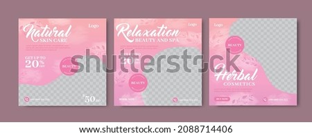 Beauty Center Makeup Social media post Banner Square Flyer Template Design