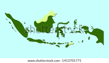 Indonesia Vector Map with Soft Edge Style. Isolated Vector Illustration