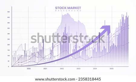 Suscessful stock market trading chart on a white paper background. Up arrow business financial, investment, yield curves, bond data, and upward-sloping graph. Economy illustration concepts