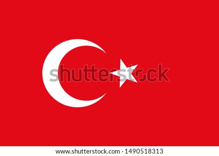 Flag of turkey or Turkish national flag vector illustration -Banner, label, background, wallpaper, symbol, icon etc.