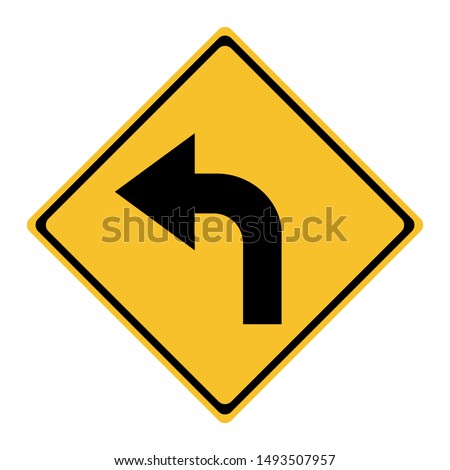 Turn left only traffic sign vector illustration - label, warning,sign,symbol, icon,print etc.