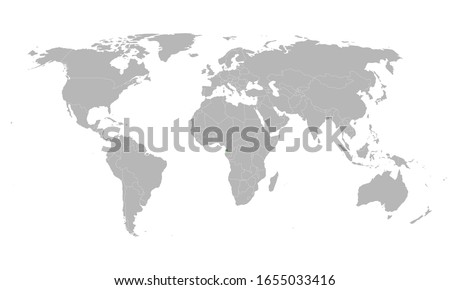 Equatorial guinea highlighted on world map. African country. Perfect for business concepts, backgrounds, backdrop, poster, chart, banner, label, sticker and wallpapers.