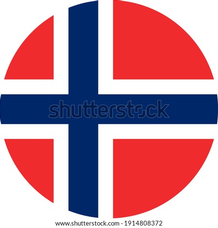 Norway round flag icon. Perfect for Business concepts, poster, icon, sign, symbol, label and sticker.