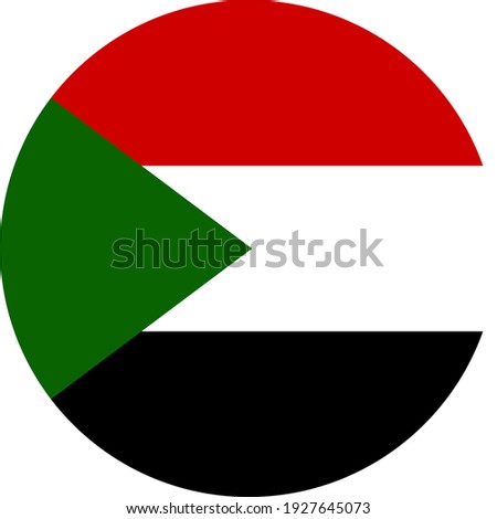 Sudan round flag icon. Travel backgrounds and signs.