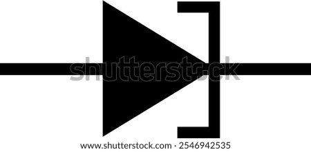 Tunnel diode symbol. Electronic signs and symbols.