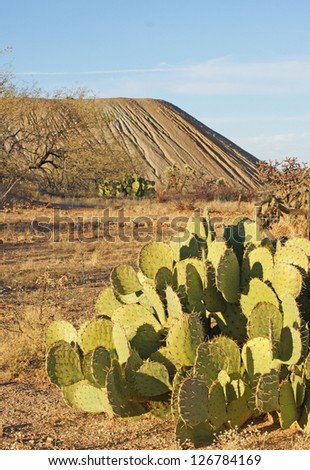 Soil erosion on an open pit mine in the Arizona desert