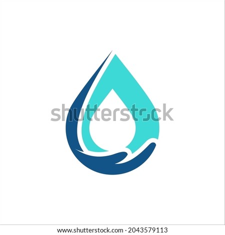 Water drop and Hand vector for logo, icon, web, etc