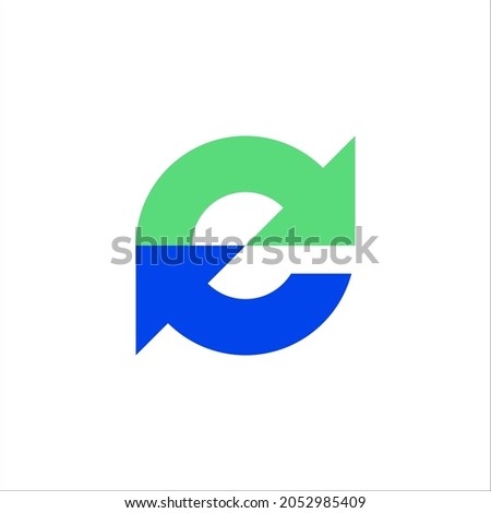 letter e and reload logo vector