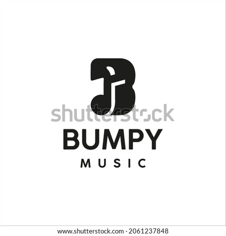 Bumpy logo design, musical notes, letter B and music