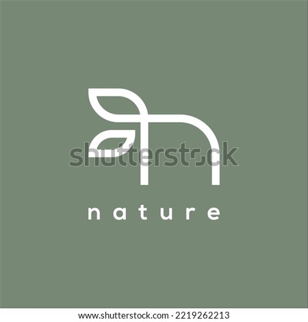 Modern creative letter n design. nature logo vector