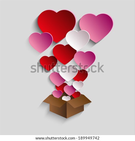 hearts,box,gift,card
