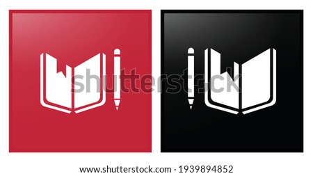 vector illustration of a book and pencil. Quality Education Icon for Corporate social responsibility. Sustainable Development 
 inspiration. Vector Icon.