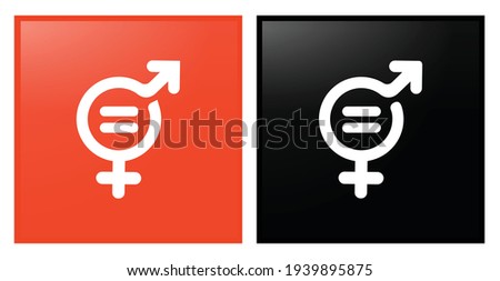 vector illustration of a male and female sign together equally. Gender Equality Icon for Corporate social responsibility. Sustainable Development 
 inspiration. Vector Icon.